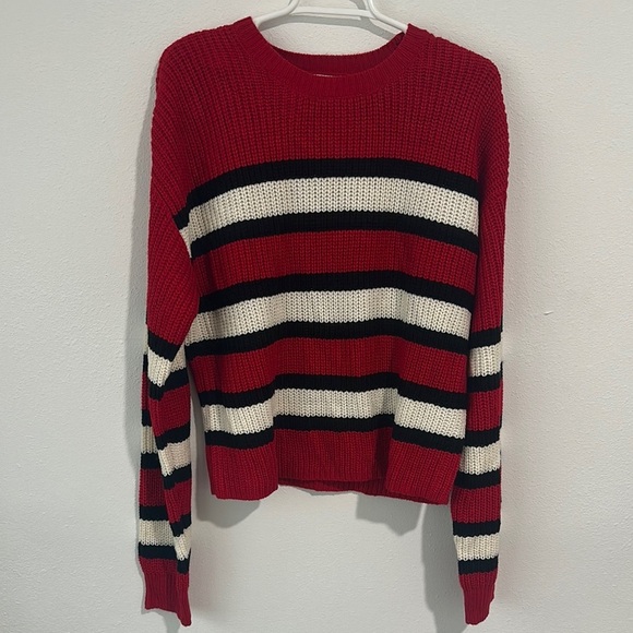 Wynter Womens knit Sweater red white size Large - new - Picture 1 of 4